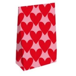 blokbodemzakje hartjes XL roze/rood