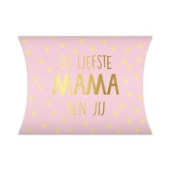 roze gondeldoosje de liefste mama ben jij in goud met hartjes