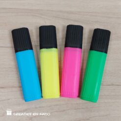 4 kleuren neon markeerstift blanco
