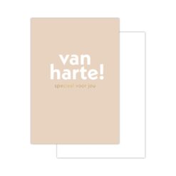 zand mini kaartje van harte! speciaal voor jou