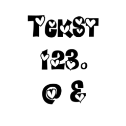 Voorbeeld lettertype Heart