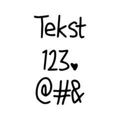 Voorbeeld lettertype Love me