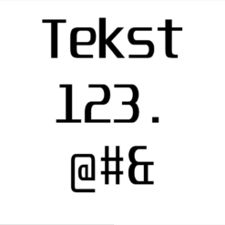 Voorbeeld lettertype Unispace